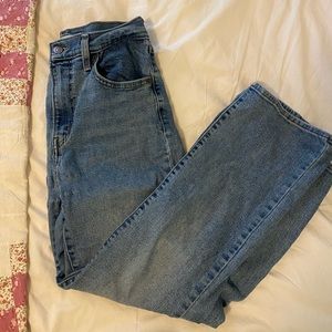 Levis high rise crop flare jeans